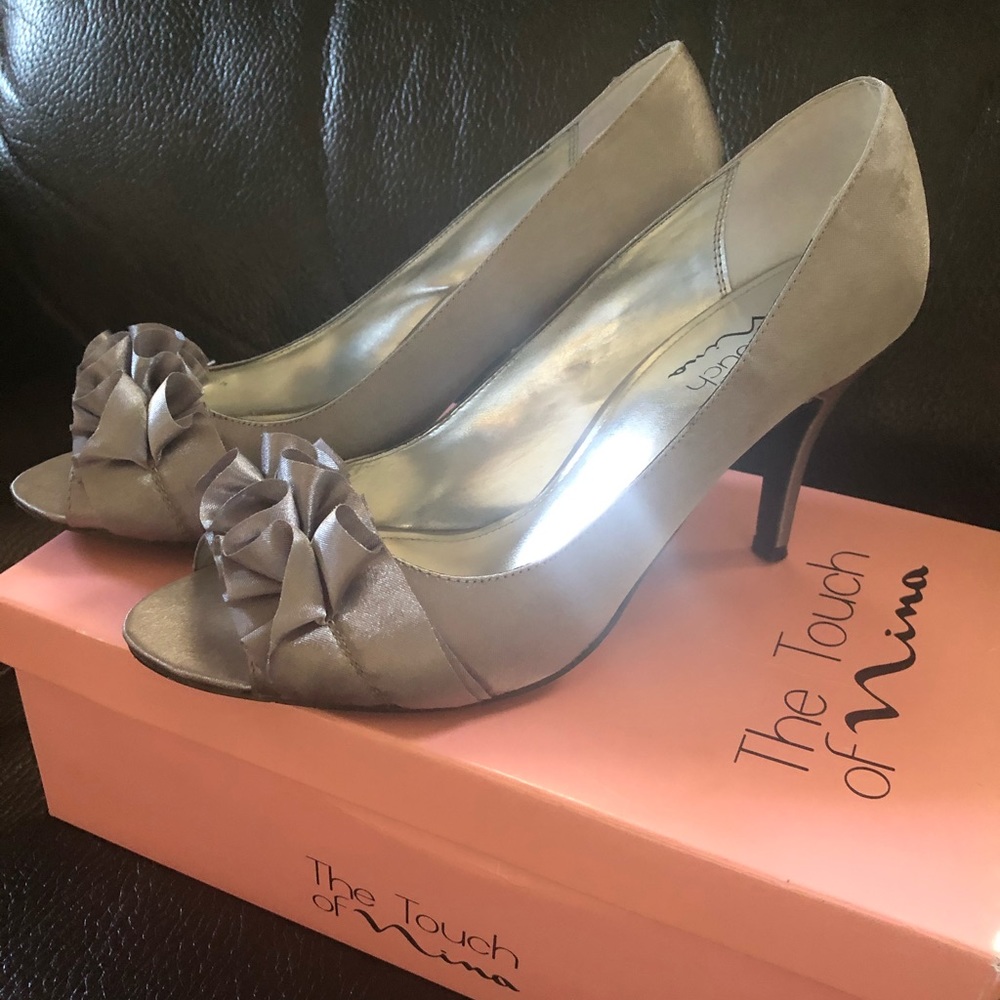 Silver formal heels